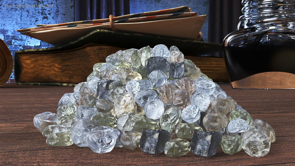 3D Pile of Uncut Diamond