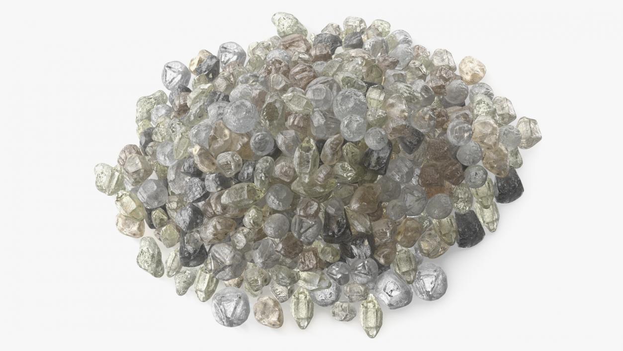 3D Pile of Uncut Diamond