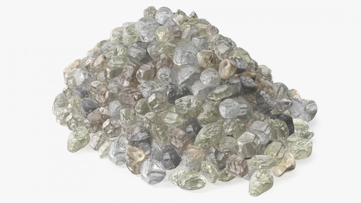 3D Pile of Uncut Diamond