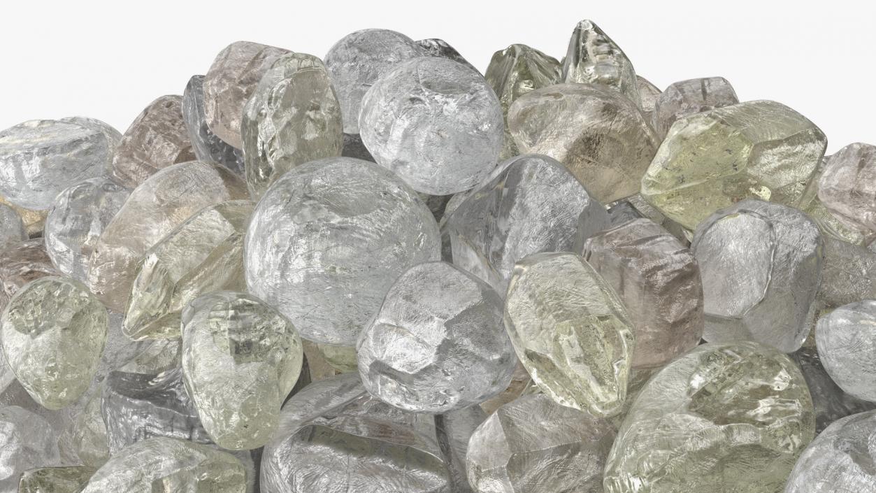 3D Pile of Uncut Diamond