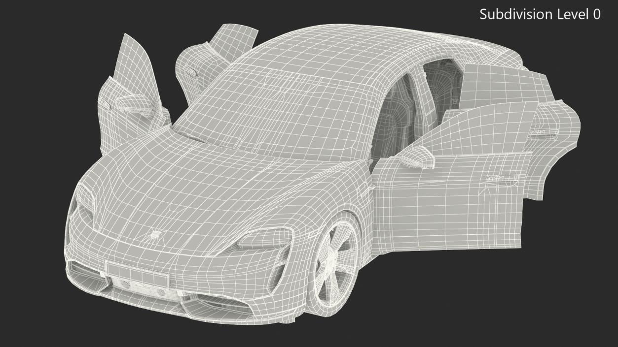 Porsche Taycan Turbo S 2020 Rigged 3D model