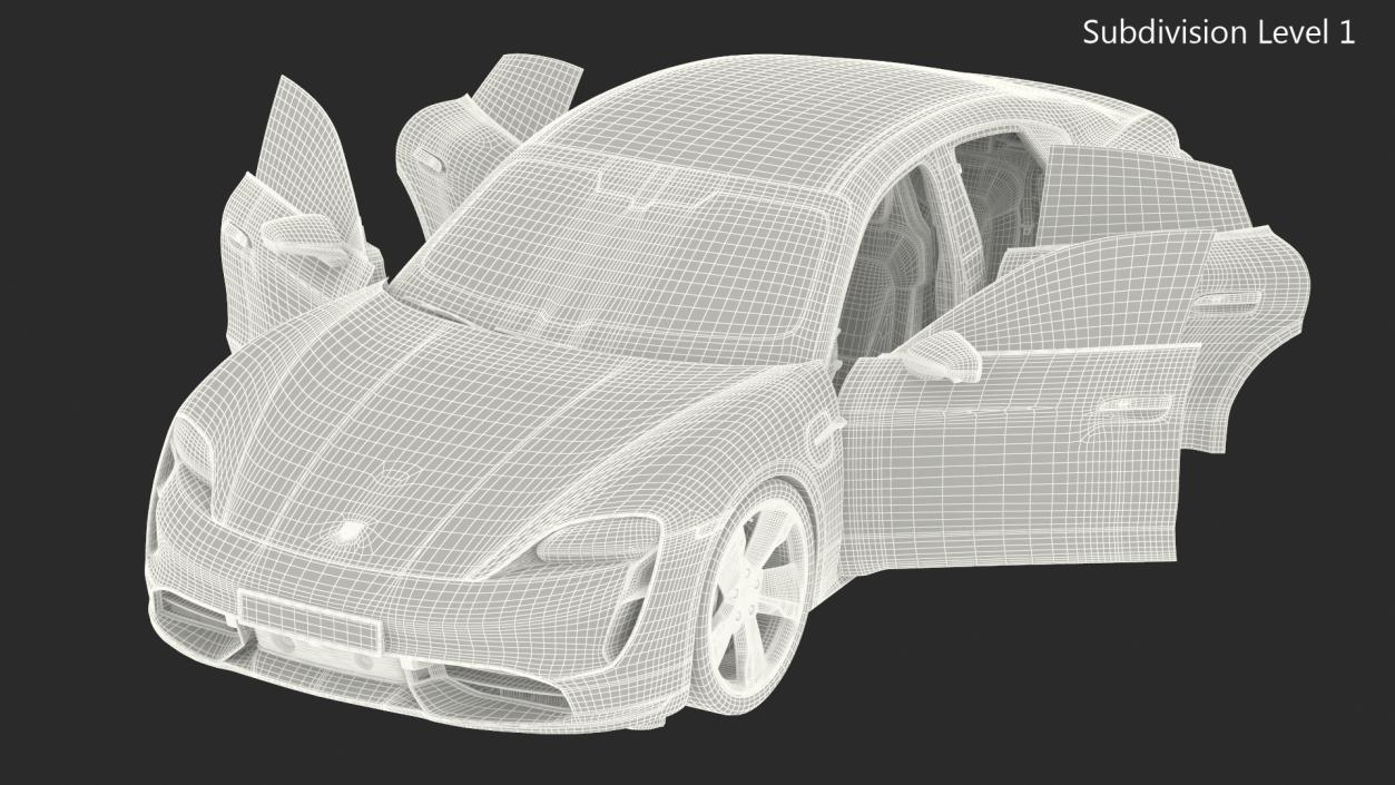 Porsche Taycan Turbo S 2020 Rigged 3D model