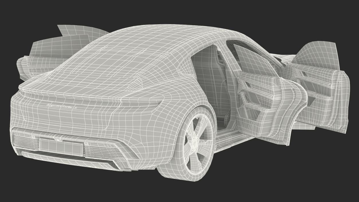 Porsche Taycan Turbo S 2020 Rigged 3D model