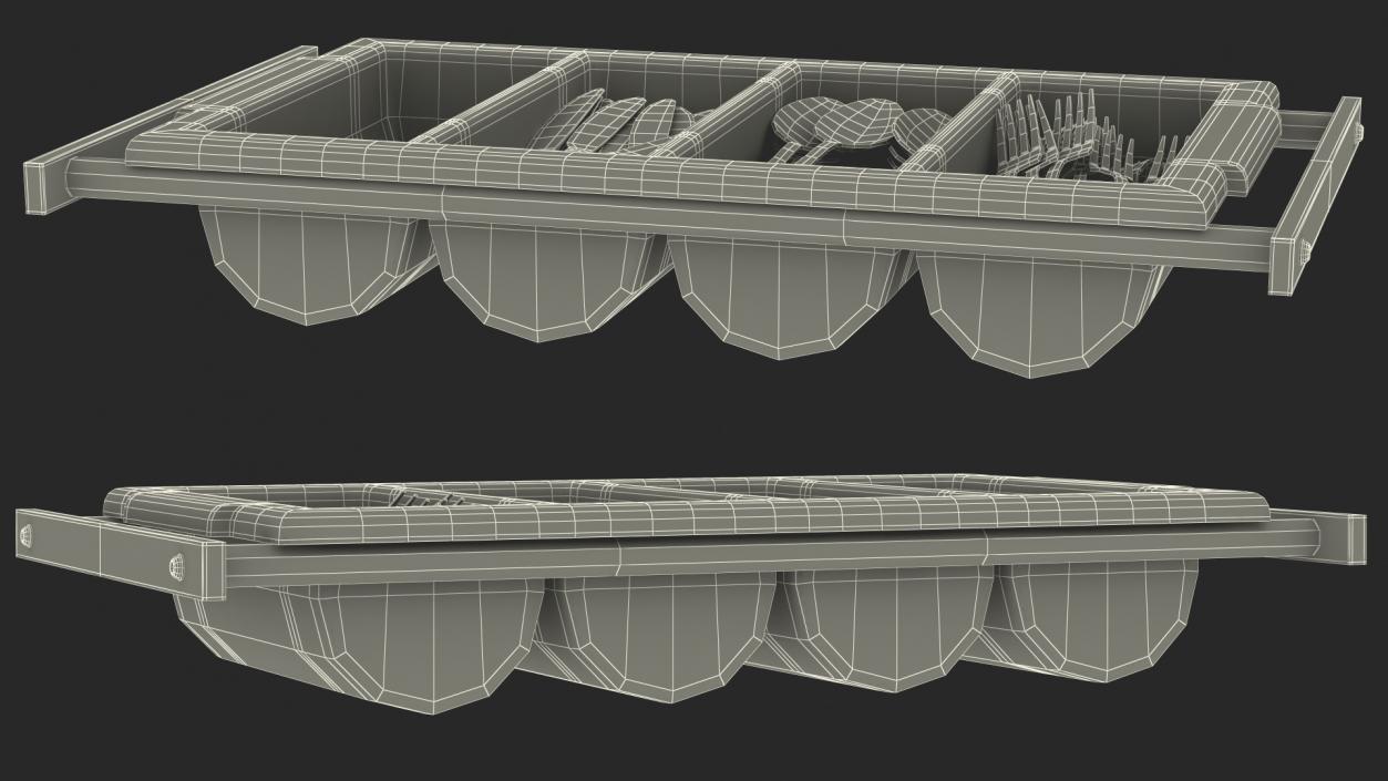 3D Tray with Cutlery Utensils