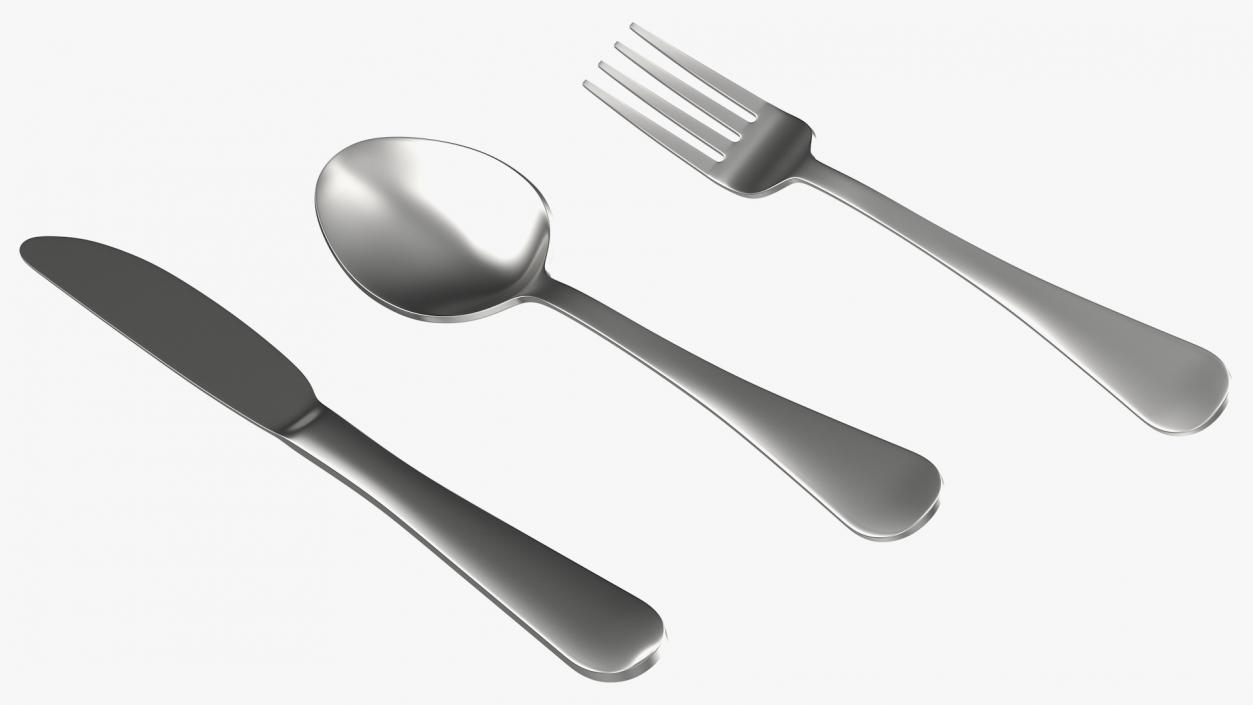 3D Tray with Cutlery Utensils