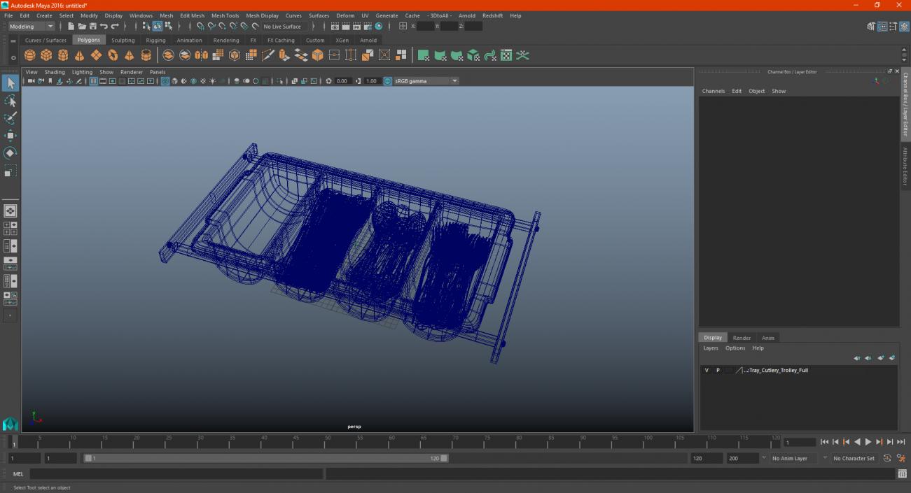 3D Tray with Cutlery Utensils