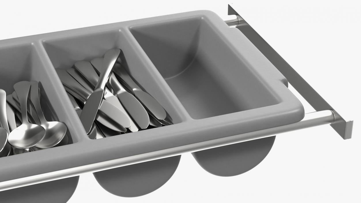 3D Tray with Cutlery Utensils