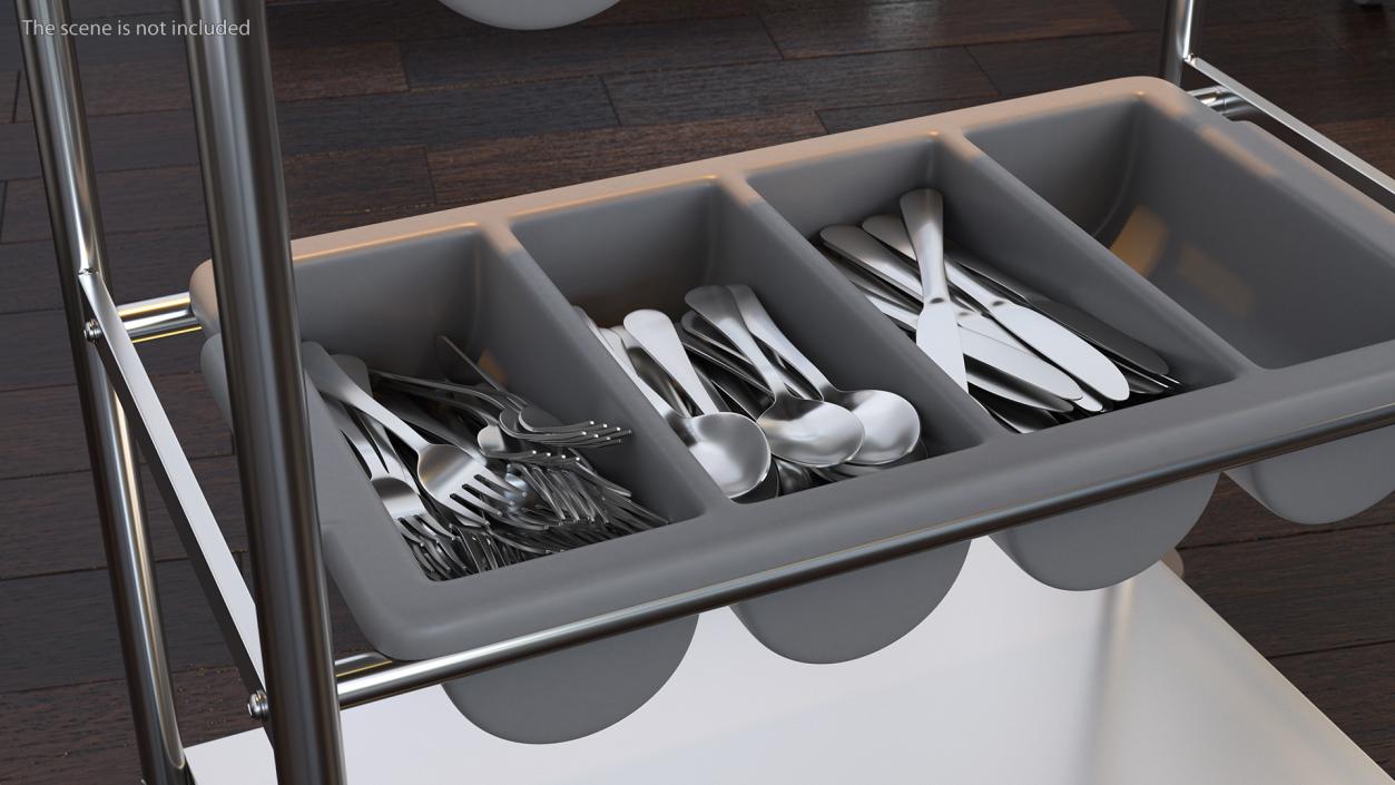 3D Tray with Cutlery Utensils