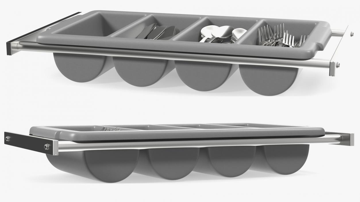 3D Tray with Cutlery Utensils