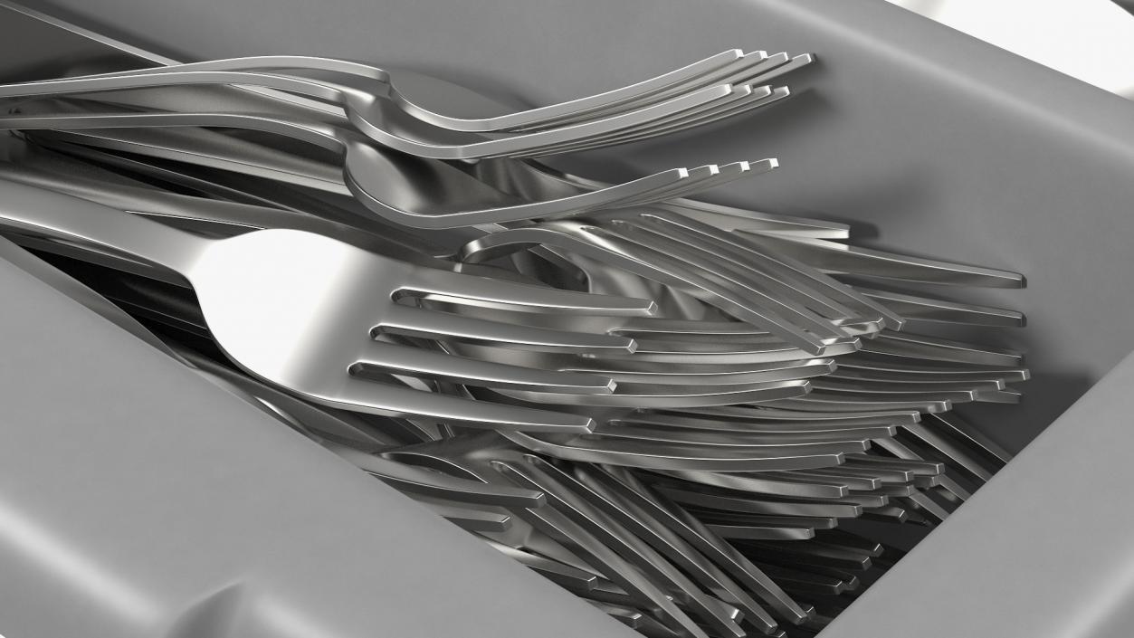 3D Tray with Cutlery Utensils