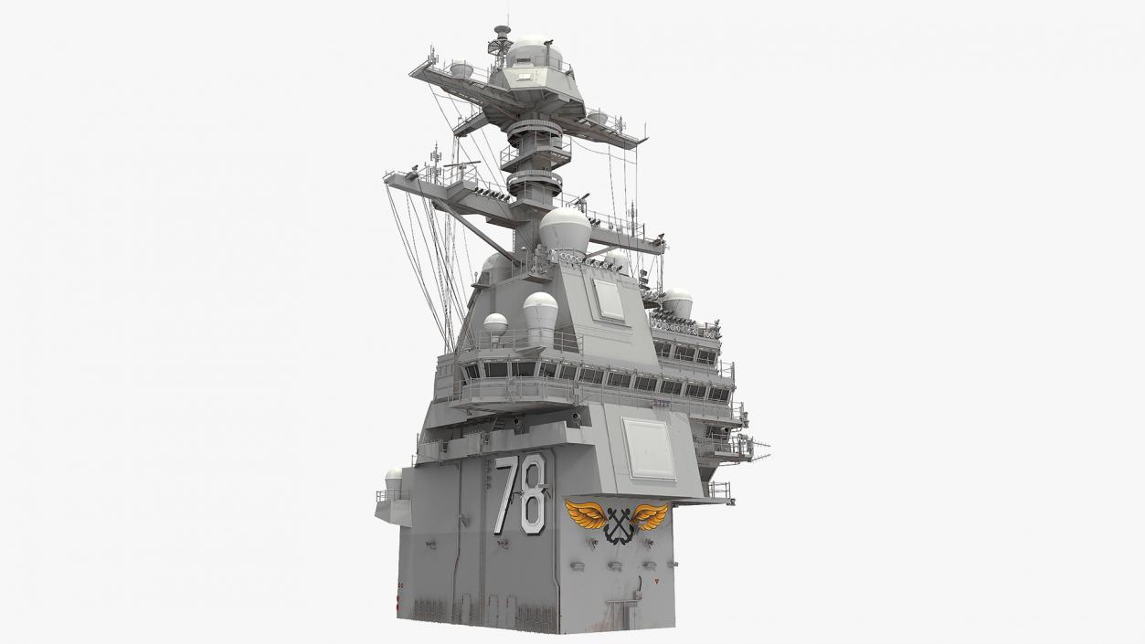 USS Gerald Ford Aircraft Carrier Bridge 3D model