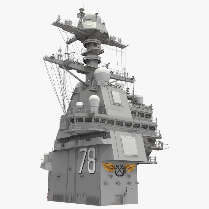 USS Gerald Ford Aircraft Carrier Bridge 3D model