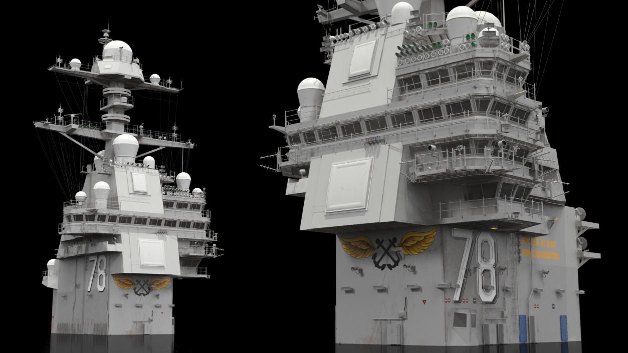 USS Gerald Ford Aircraft Carrier Bridge 3D model