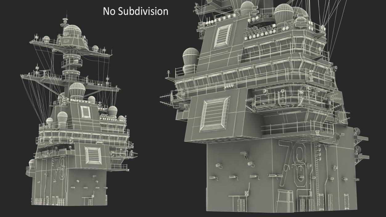 USS Gerald Ford Aircraft Carrier Bridge 3D model