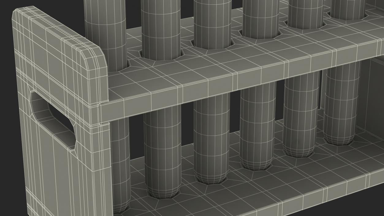 Laboratory Test Tubes in Rack 3D model