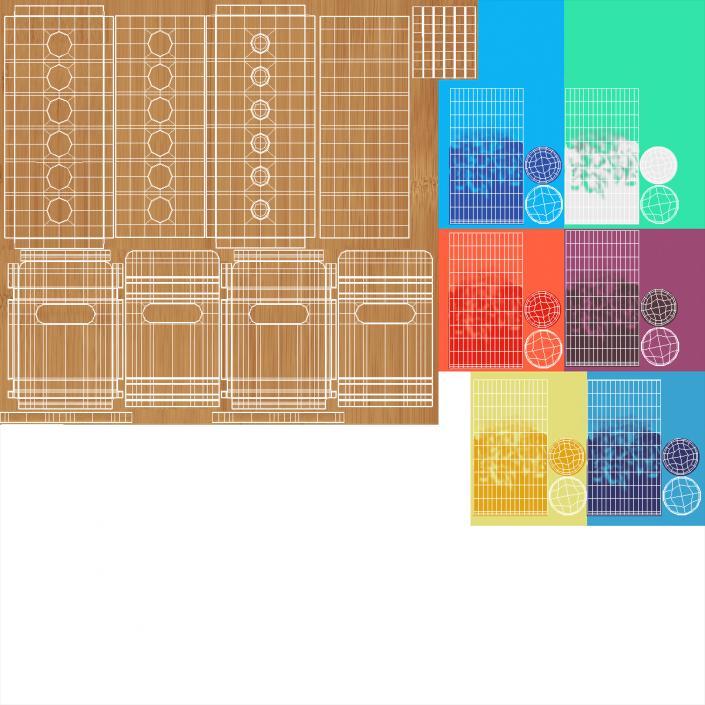 Laboratory Test Tubes in Rack 3D model