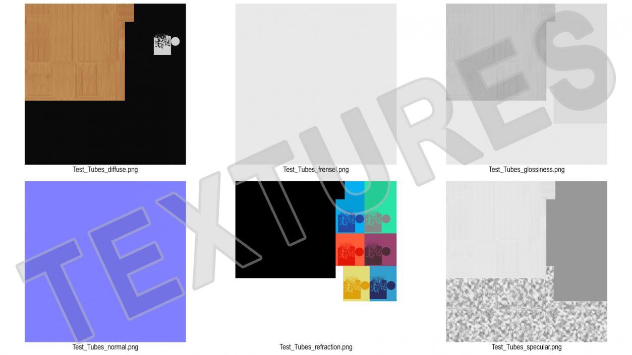 Laboratory Test Tubes in Rack 3D model