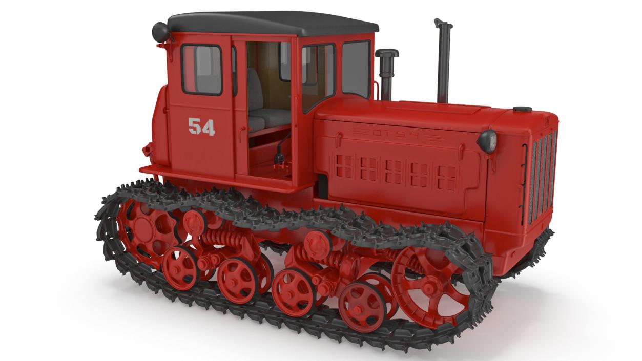 Soviet Crawler Tractor DT54 Rigged 3D model