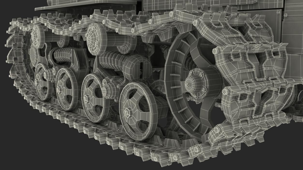 Soviet Crawler Tractor DT54 Rigged 3D model