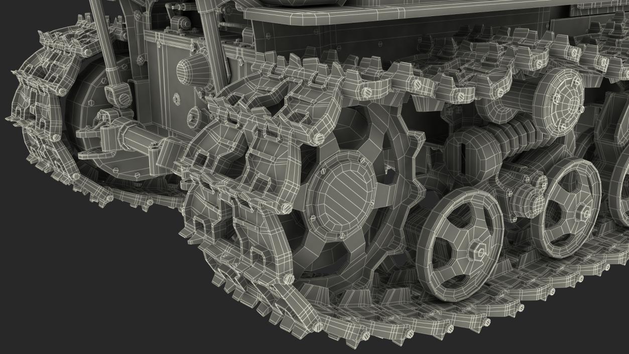 Soviet Crawler Tractor DT54 Rigged 3D model