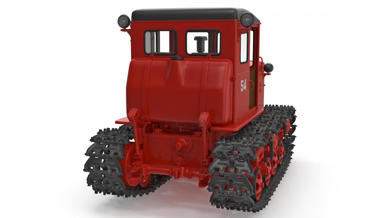 Soviet Crawler Tractor DT54 Rigged 3D model