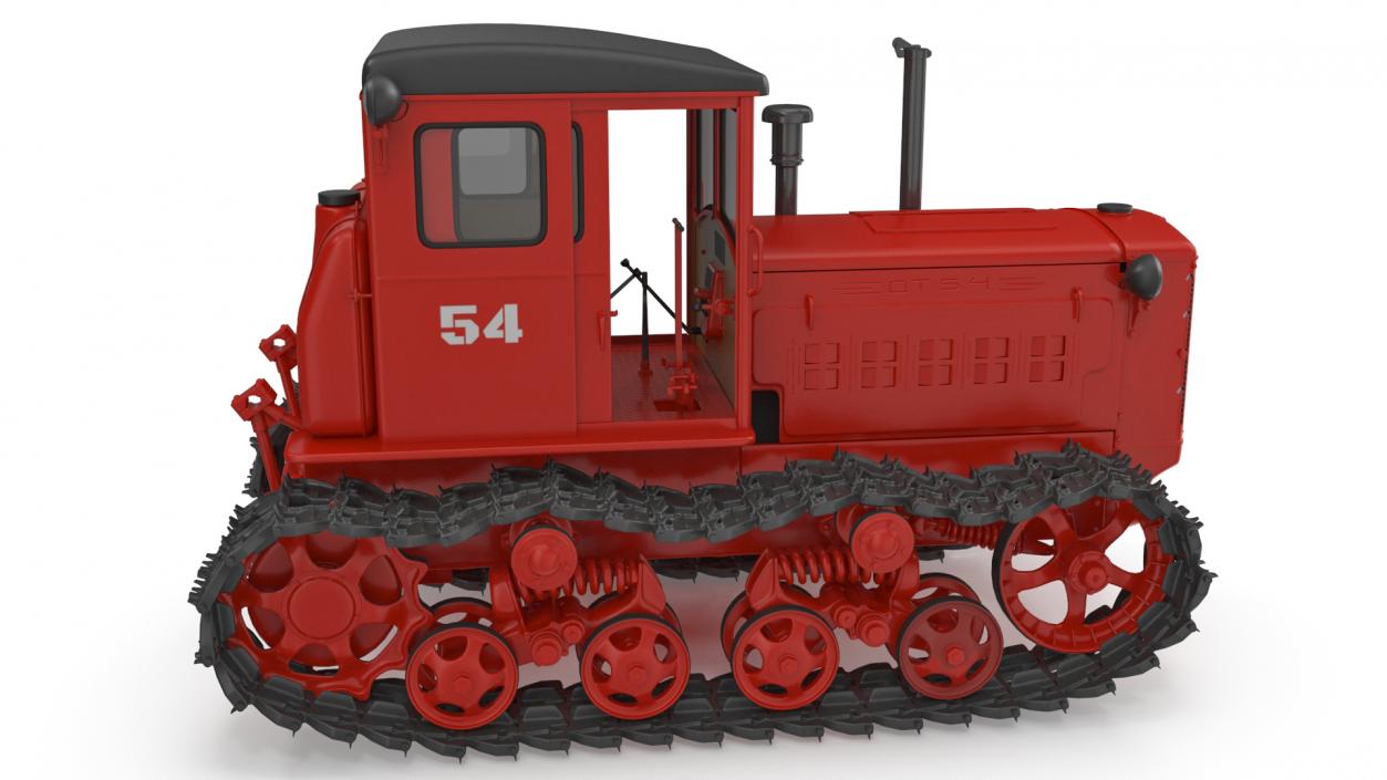 Soviet Crawler Tractor DT54 Rigged 3D model