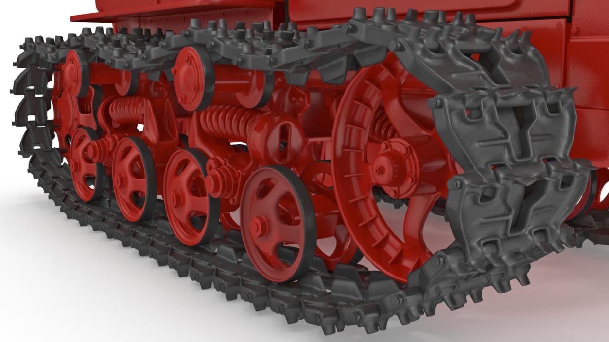 Soviet Crawler Tractor DT54 Rigged 3D model