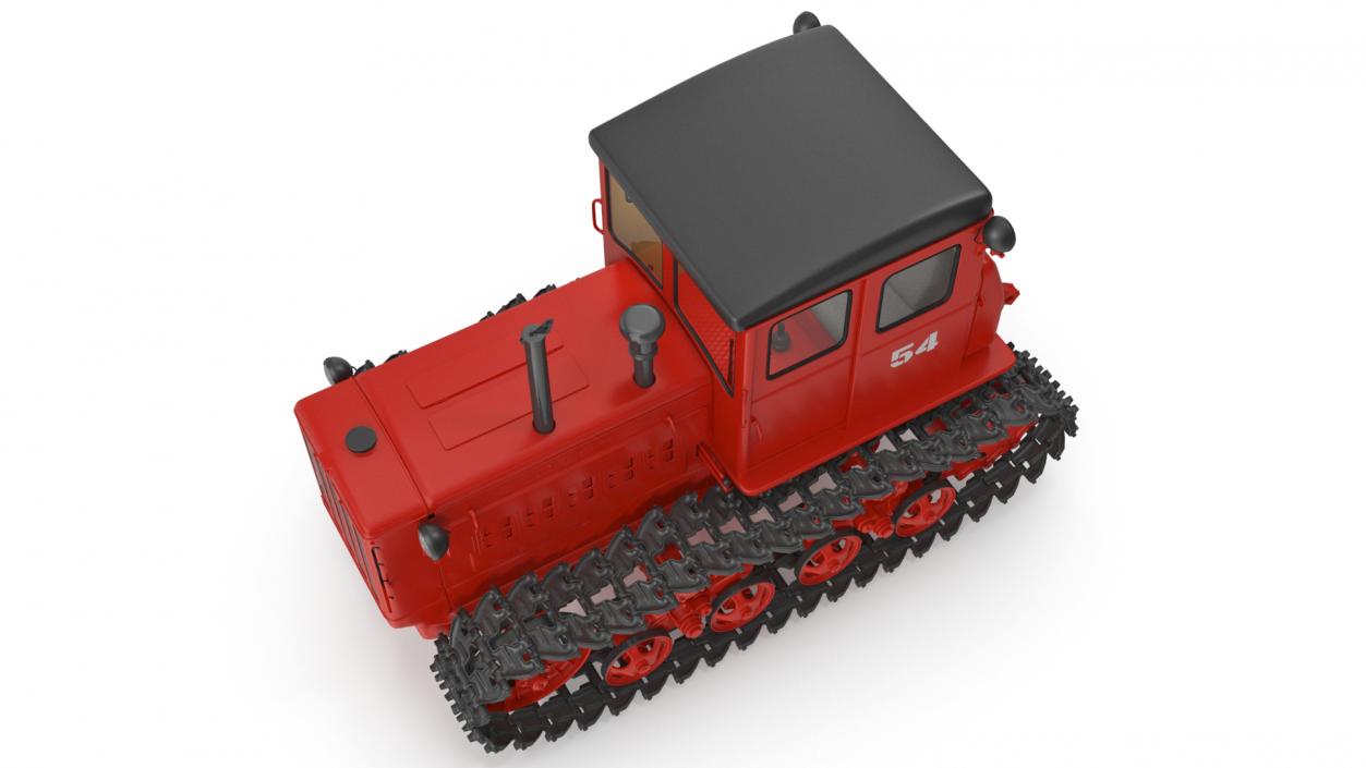 Soviet Crawler Tractor DT54 Rigged 3D model