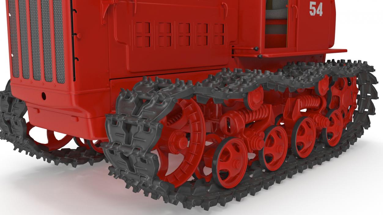 Soviet Crawler Tractor DT54 Rigged 3D model