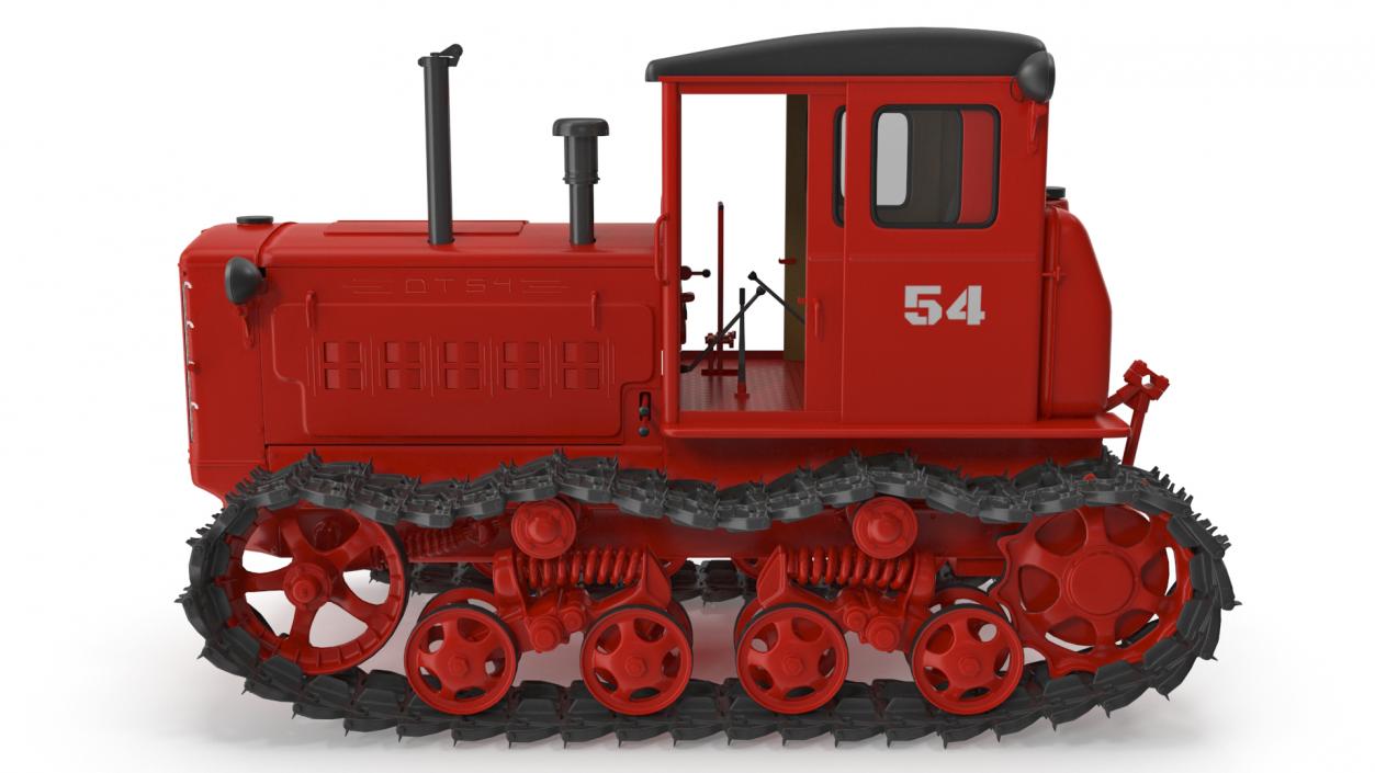 Soviet Crawler Tractor DT54 Rigged 3D model