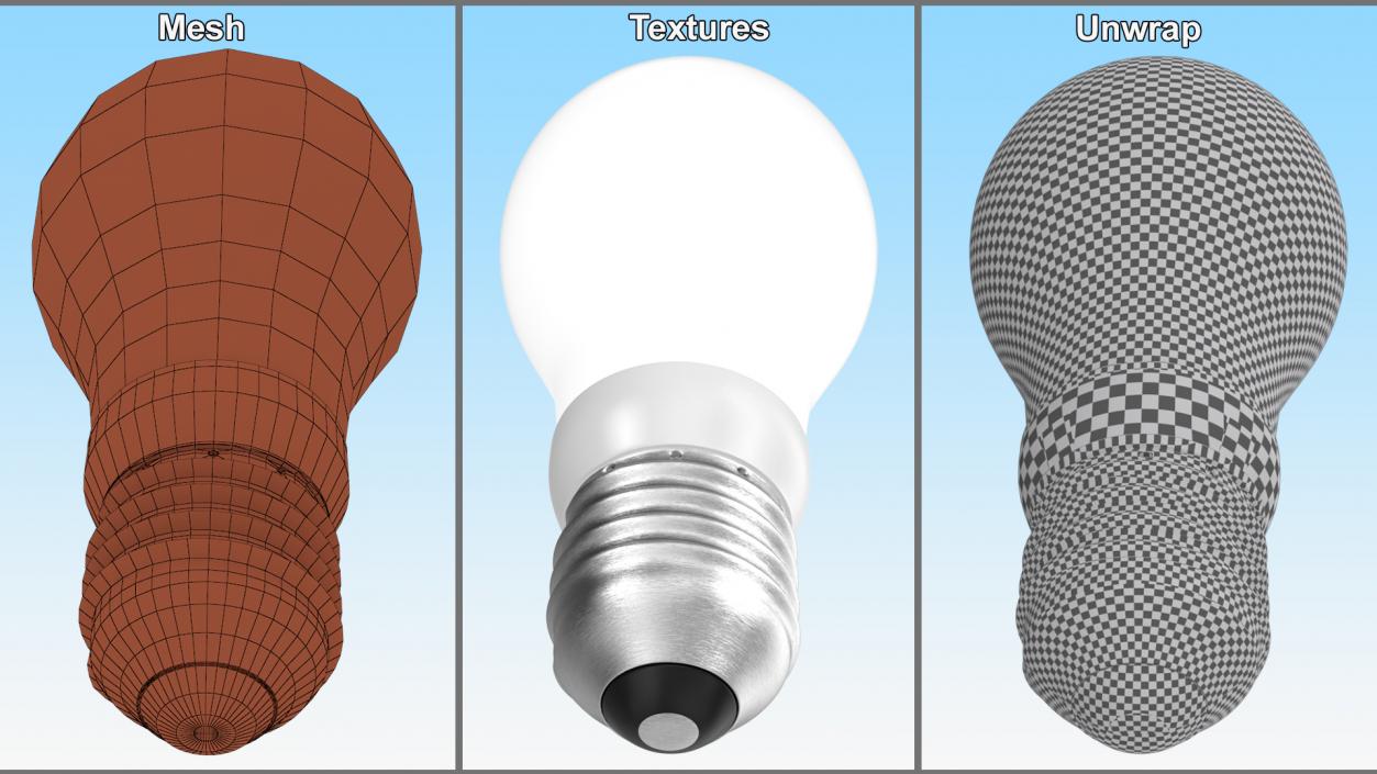 3D model Energy Saving LED Light Bulb Illuminated