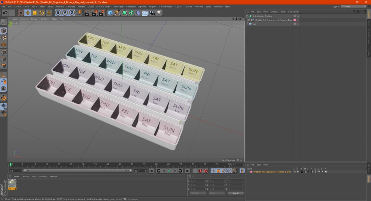 3D model Weekly Pill Organizer 4 Times a Day