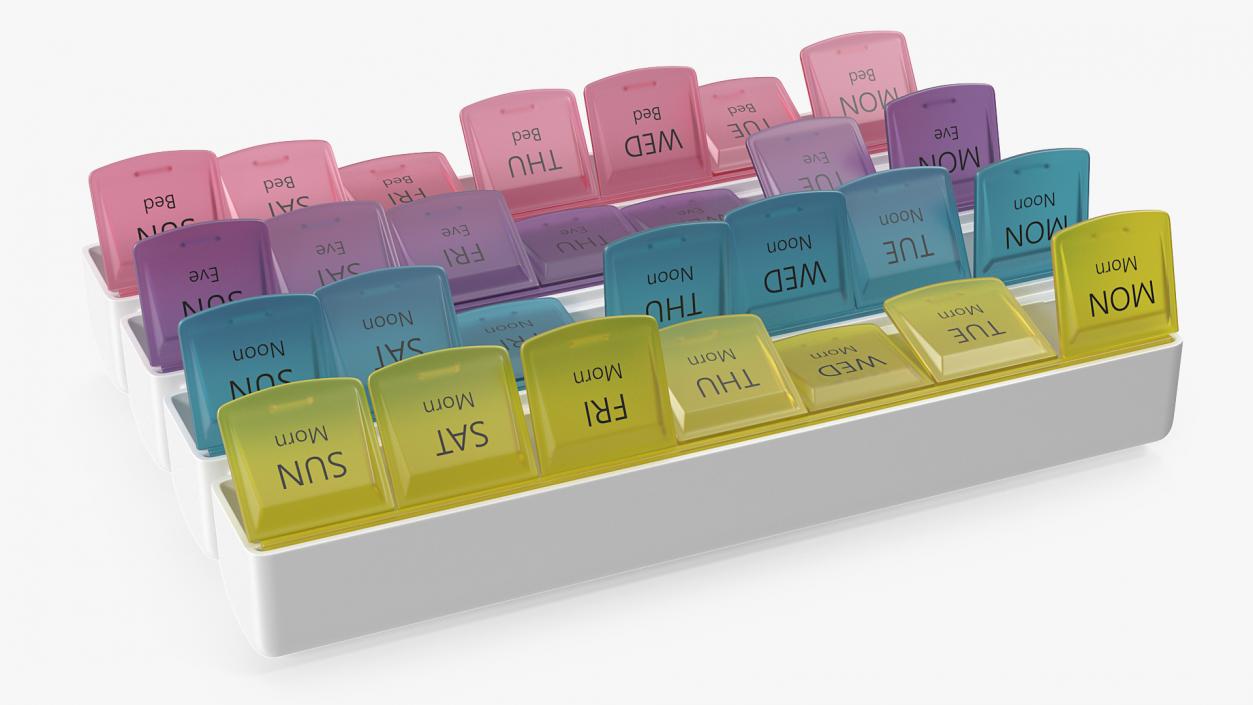 3D model Weekly Pill Organizer 4 Times a Day