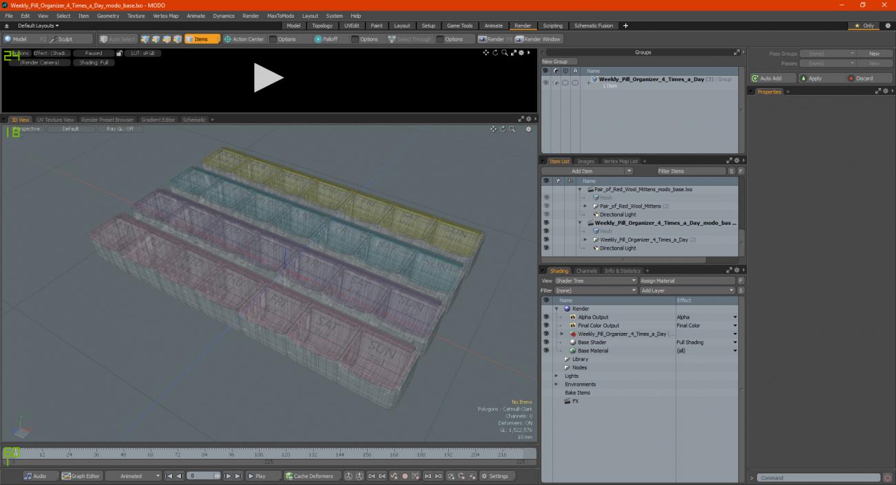 3D model Weekly Pill Organizer 4 Times a Day