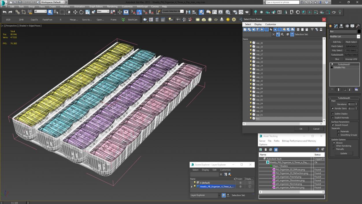 3D model Weekly Pill Organizer 4 Times a Day