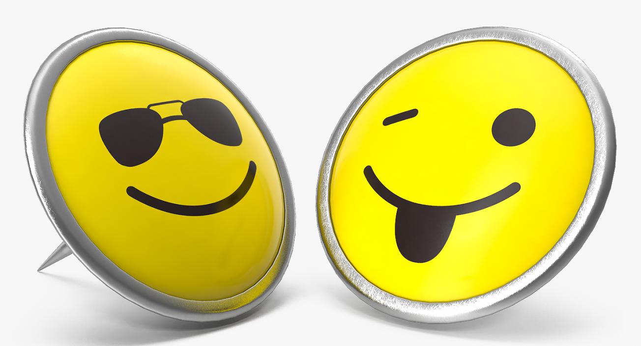 3D model Smiley Face Push Pins Set