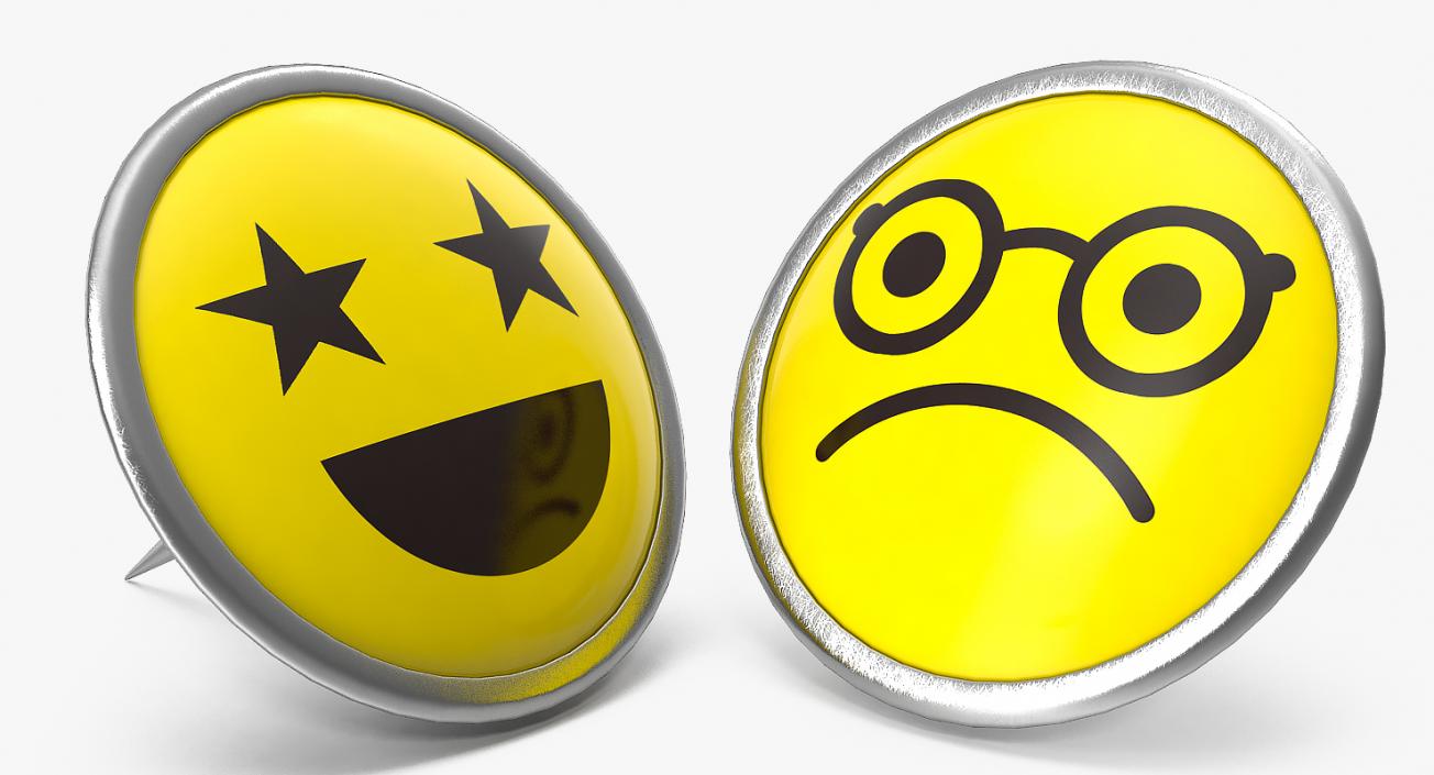 3D model Smiley Face Push Pins Set