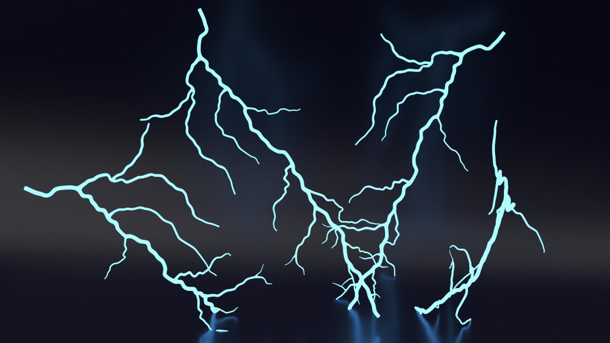 Cartoon Lightning Bolts Collection 3D model