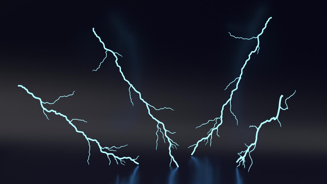 Cartoon Lightning Bolts Collection 3D model