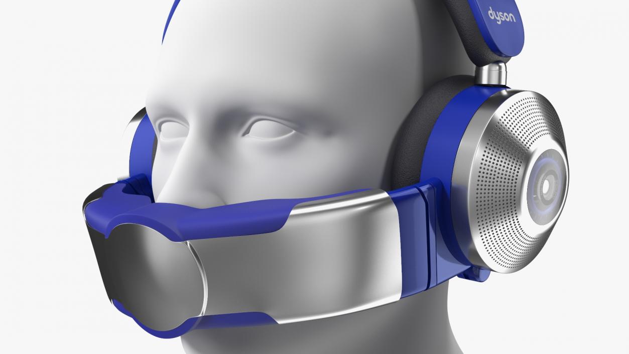 3D model Grey Dyson Personal Air Purifier on Mannequin Head