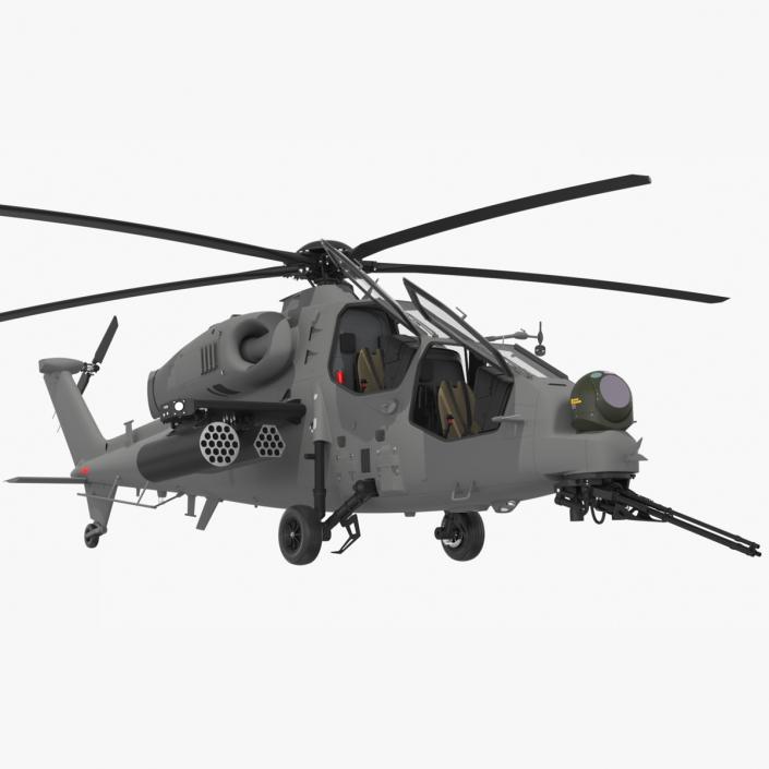 3D Combat Gray Helicopter Rigged for Maya model