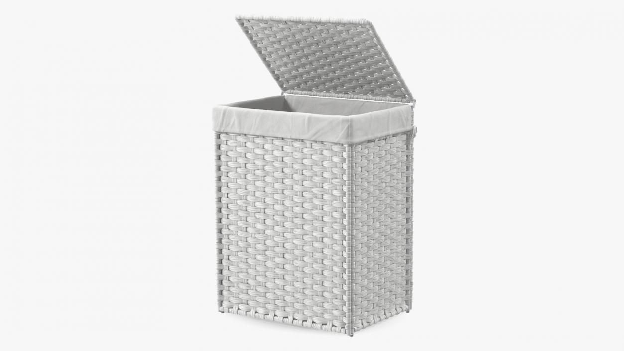 3D model Rattique Laundry Hamper with Liner White