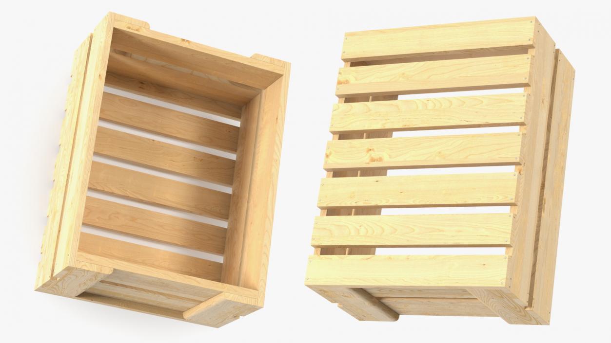 Wooden Fruit Packaging of Boards Low Small 3D