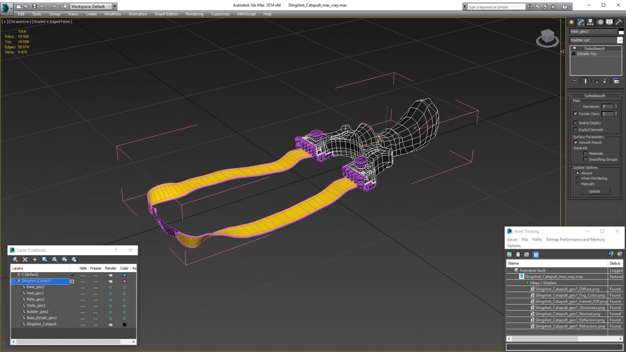 3D Slingshot Catapult model