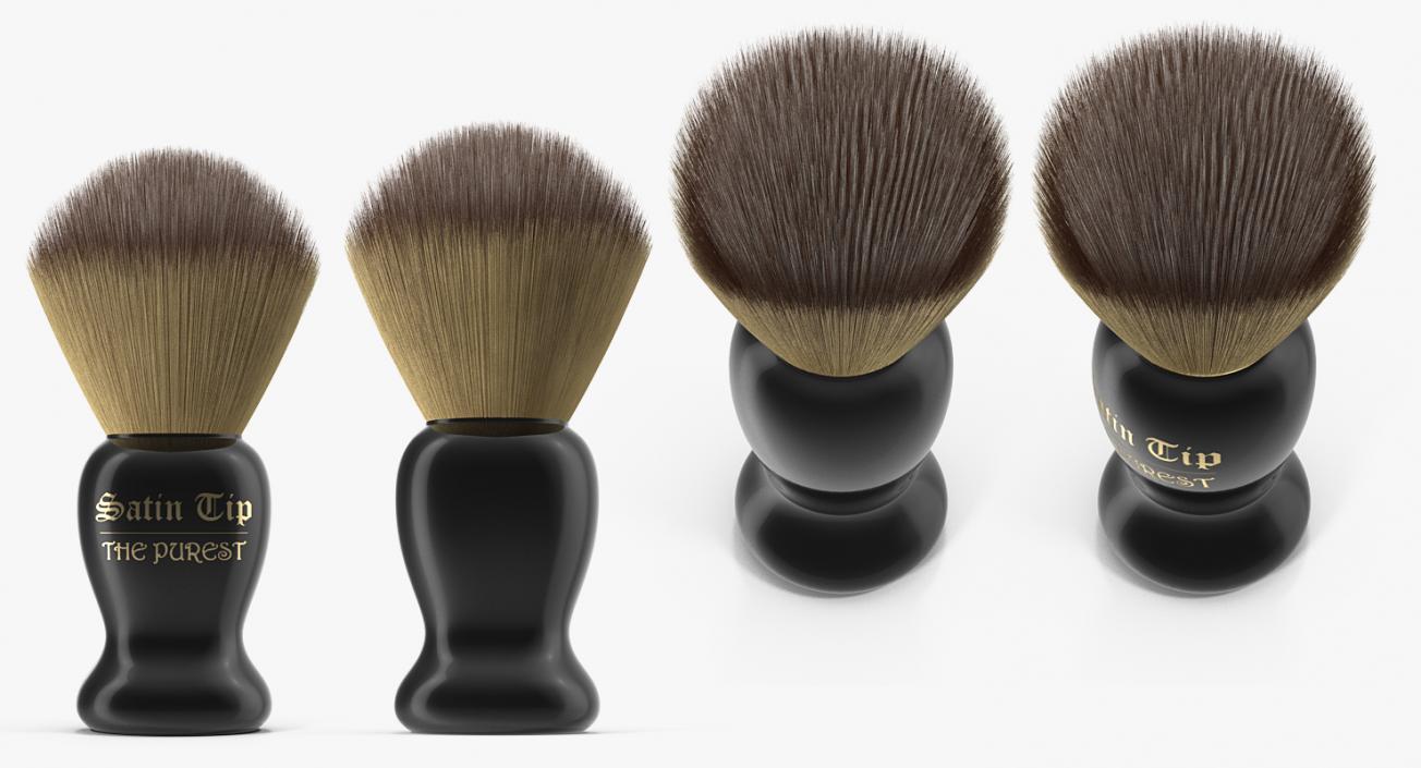 Shaving Brush Badger Dark Fur 3D model