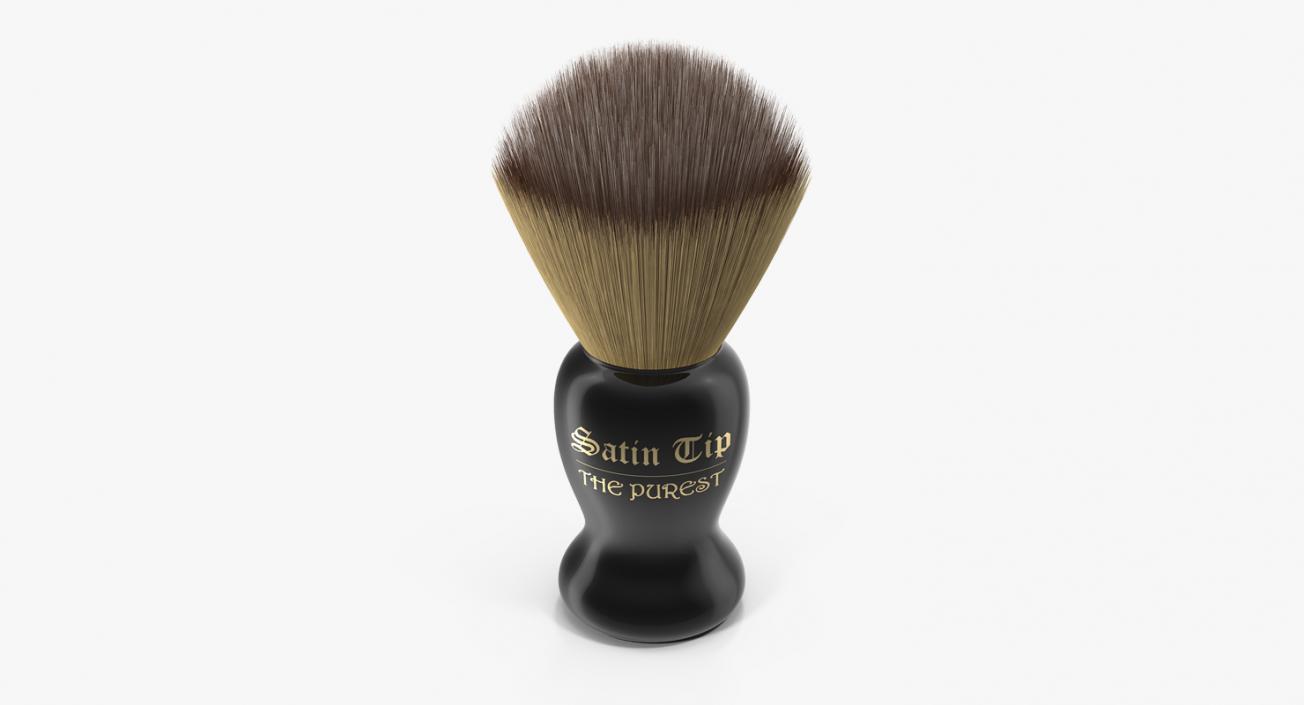 Shaving Brush Badger Dark Fur 3D model