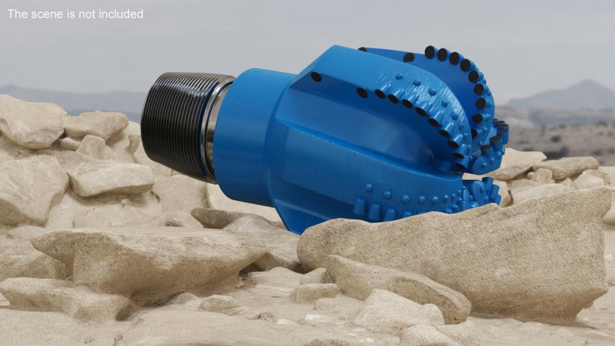 3D model Drilling Rig Bit PDC Blue