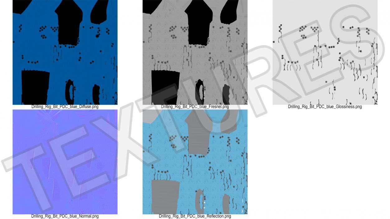 3D model Drilling Rig Bit PDC Blue