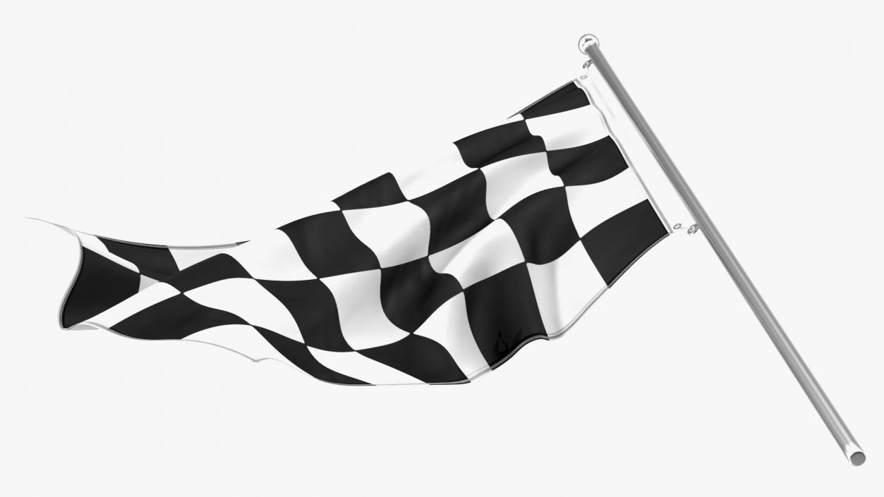 3D Waving Racing Flag model