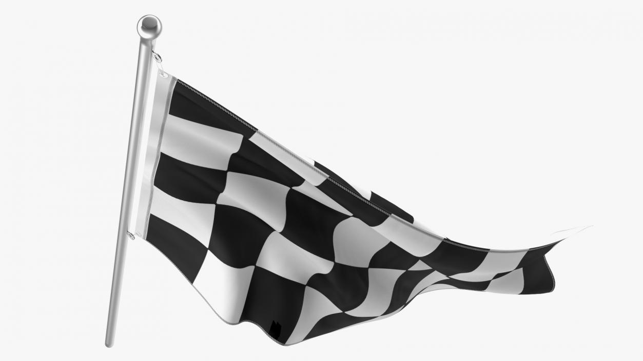 3D Waving Racing Flag model